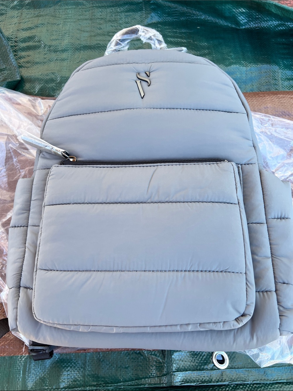 Simply Vera Vera Wang Light Gray Quilted Backpack